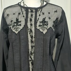 Vintage Gothic Victorian High Neck Lace Long Sleeve Blouse